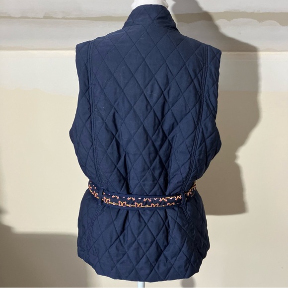 Lilly Pulitzer Hana Reversible Quilted Vest in Navy Horsebit pattern size Medium - Picture 5 of 11
